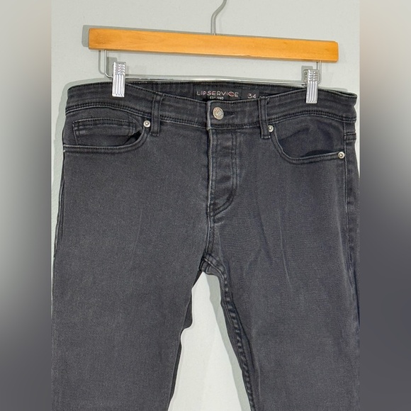 Lip Service Rockstar Bootcut Jeans Sz34 Black Goth Punk - Picture 3 of 8